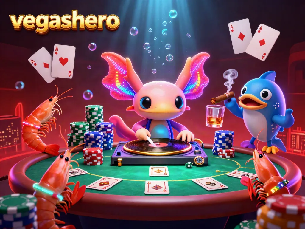 Experience the excitement at vegashero casino with vibrant characters in a dynamic 3D gaming scene.