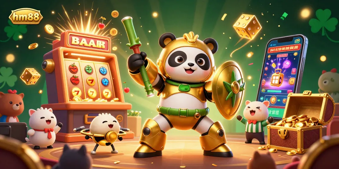 Watch hm88's golden panda pilot a robot in a dazzling, dynamic casino showdown with bursting jackpots.