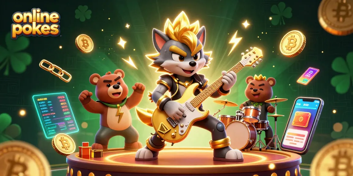 Experience thrilling online pokies gameplay with vibrant 3D characters and crypto elements on display.